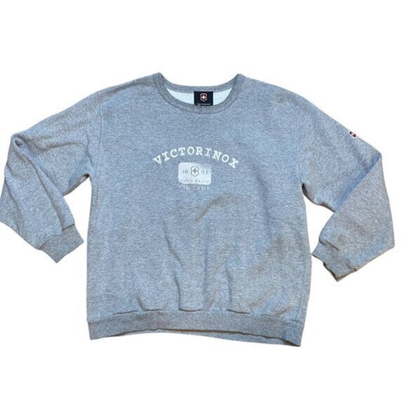 Victorinox Mens Grey‎ Crewneck Sweatshirt Large - Picture 1 of 8